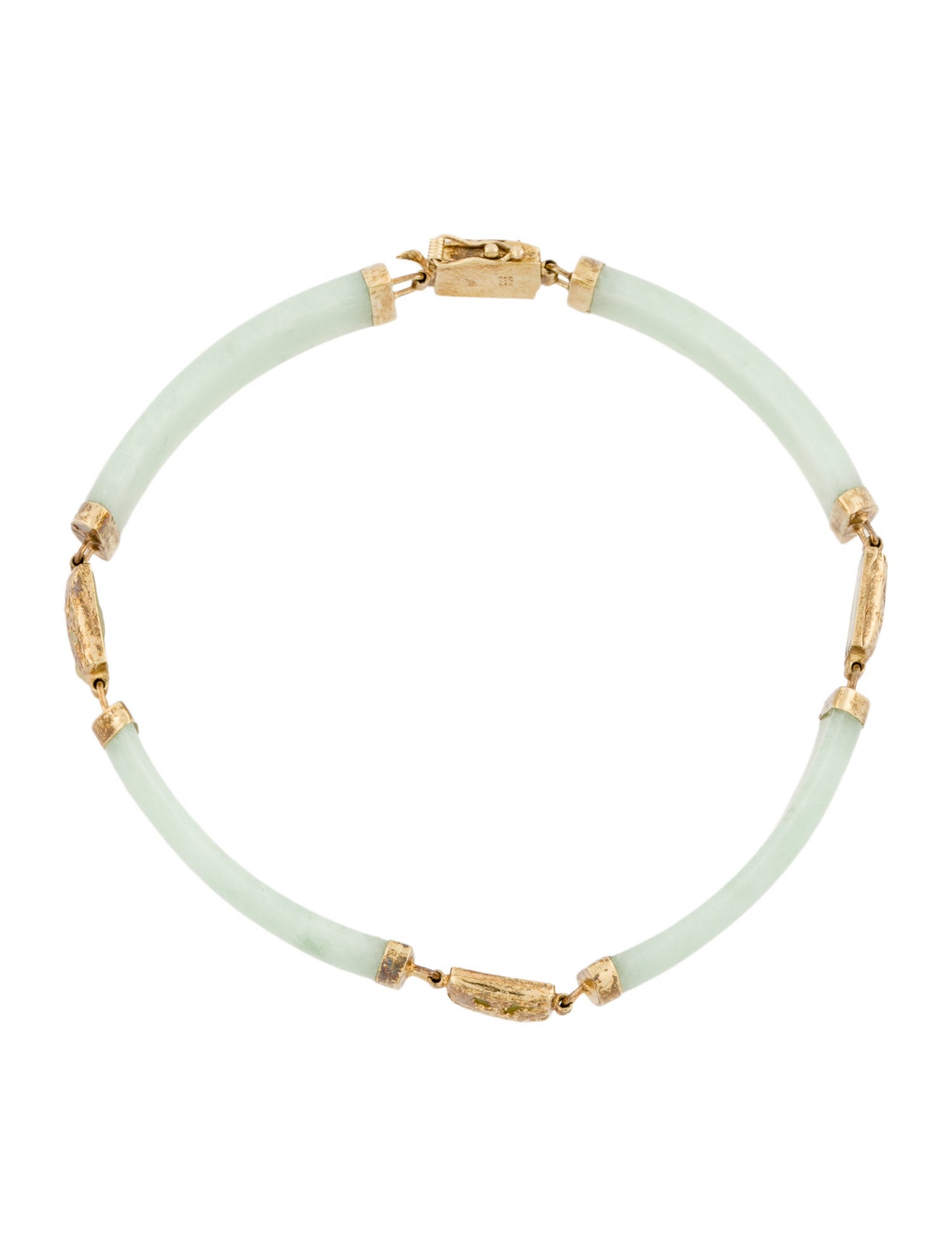 Bracelet 14K Jadeite Panel Link Bracelet